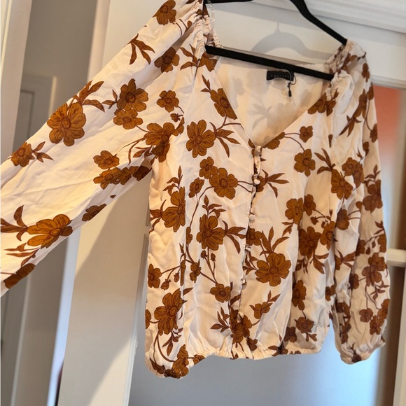#53 Sanctuary Brown Floral Blouse - Picture 2 of 3